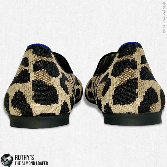 ROTHY’S ALMOND TOE LOAFER IN DESERT CAT LEOPARD PRINT WOMEN’S 9 SLIP ON SHOES - Picture 9 of 14